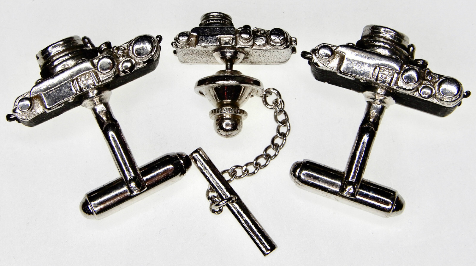 Leica Screw Mount Camera Cufflinks & Tie Clip Set ………. Minty