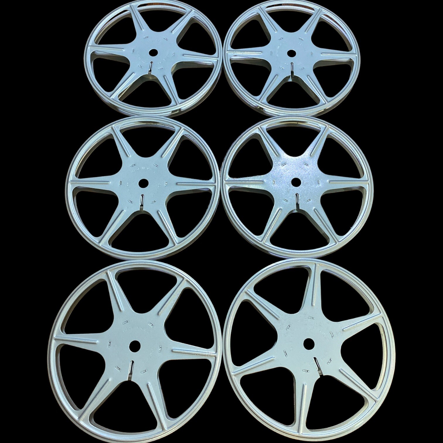 8mm Reels & Storage Case SCHERER CO USA 6 Metal Reels ~Cams ~ 12 Slot Case Vint