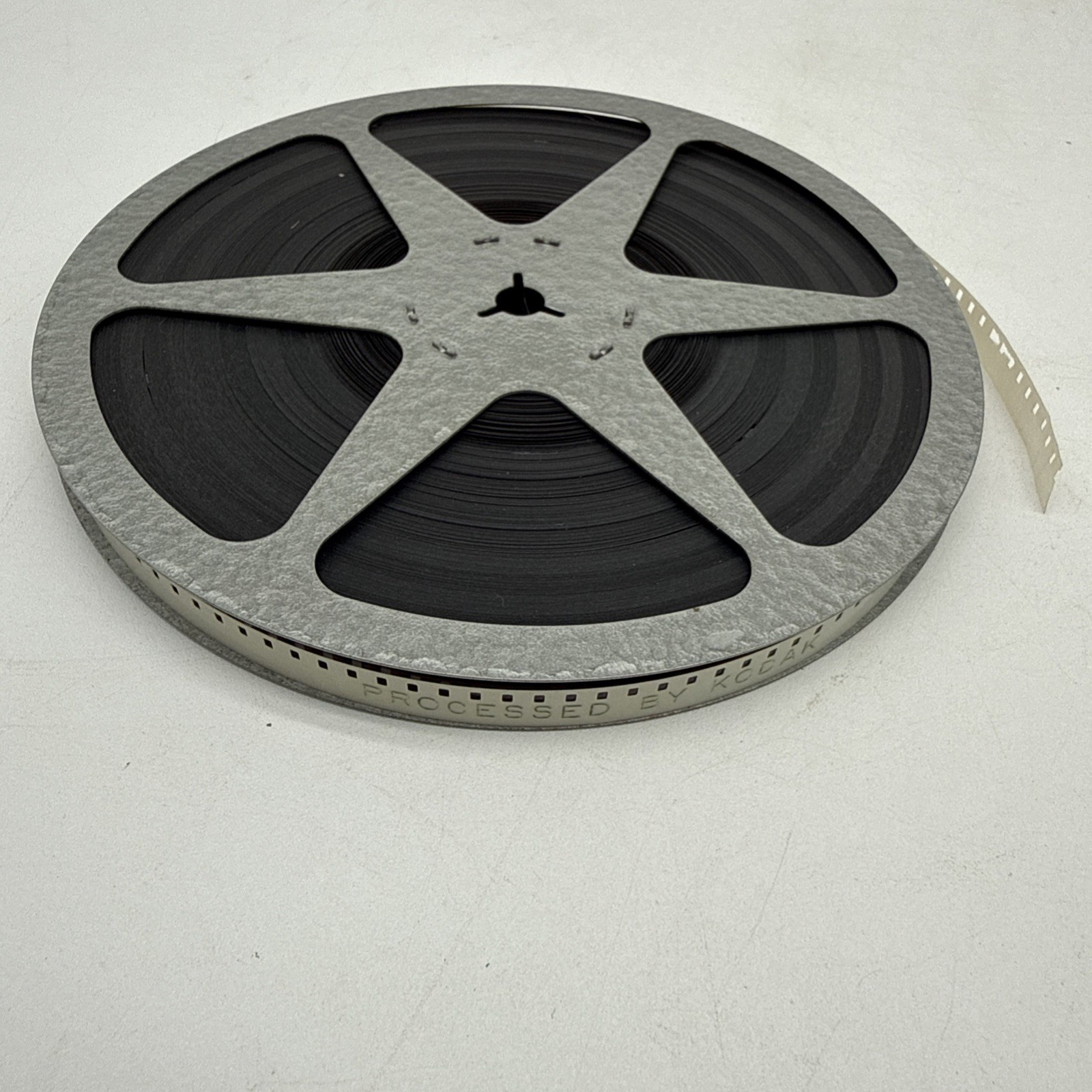 Vintage GB Brown Metal Film Reel Canister 6″ With Film Reel