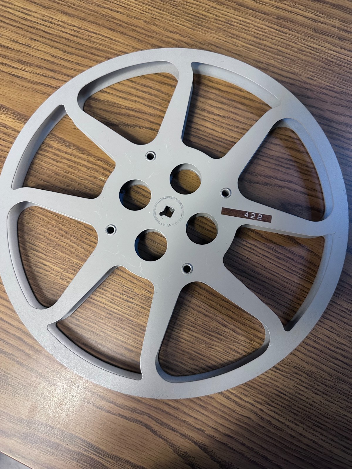 4 – Large 16MM Empty Film Reels & Cans, Nice Condition,Gray
