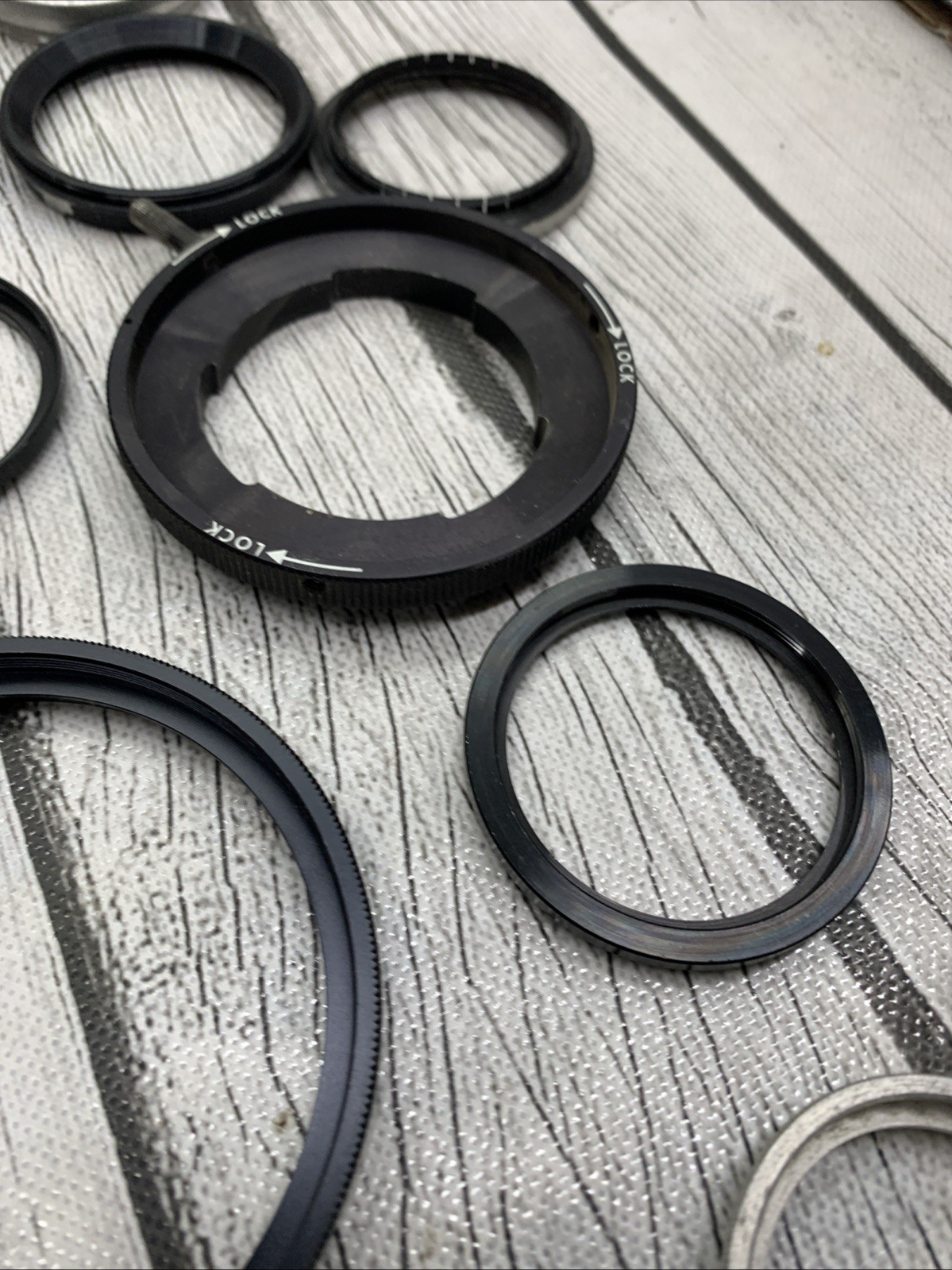 Vintage lot Camera Parts Hoods Caps Lens Adapters 36 pieces