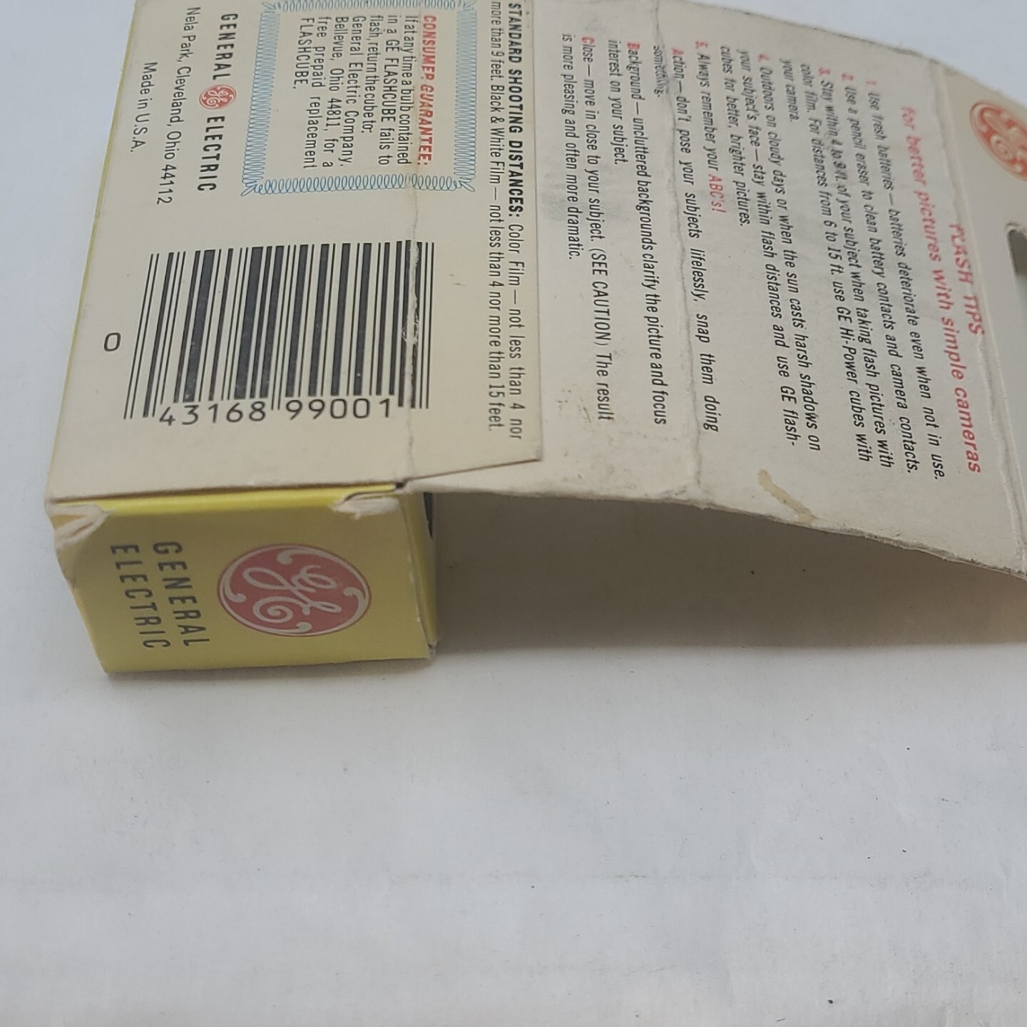GE Flashcubes Original Box Set Of 3 Cubes 12 Flashes Vintage