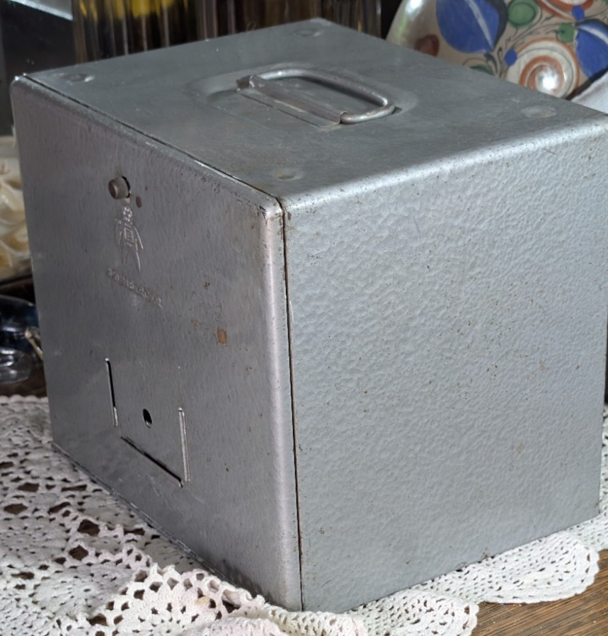 Vintage Brumberger Metal Industrial Film Storage Cabinet Box Case with Slots