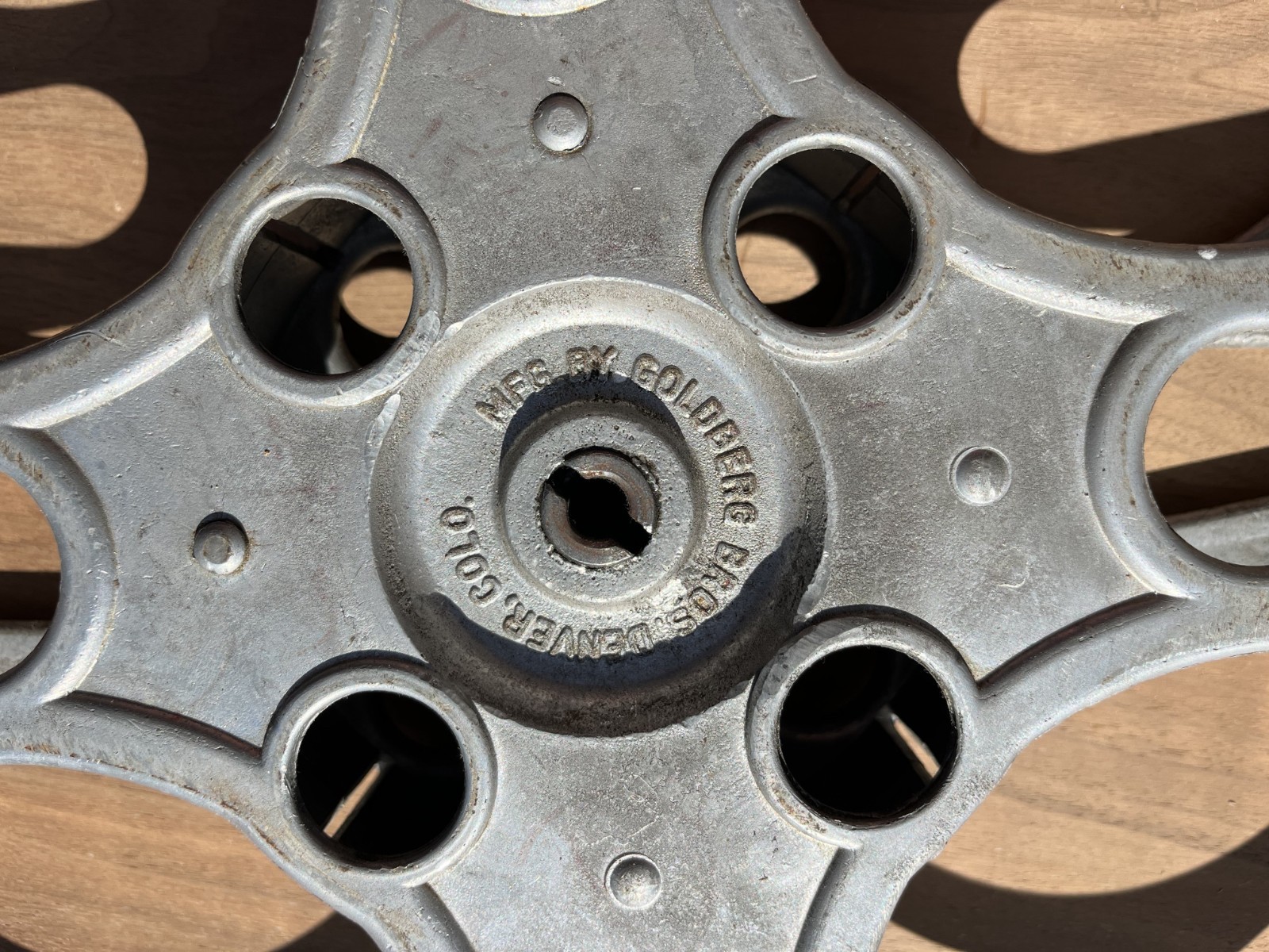Vintage Goldberg Bros. 15″ Movie Reel 4 holes – Denver Co. Cast Aluminum