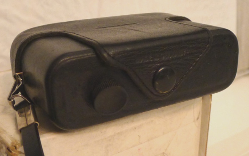 Minox 35 Snap Close Fitted Black Leather Camera Case with Wrist Strap GG