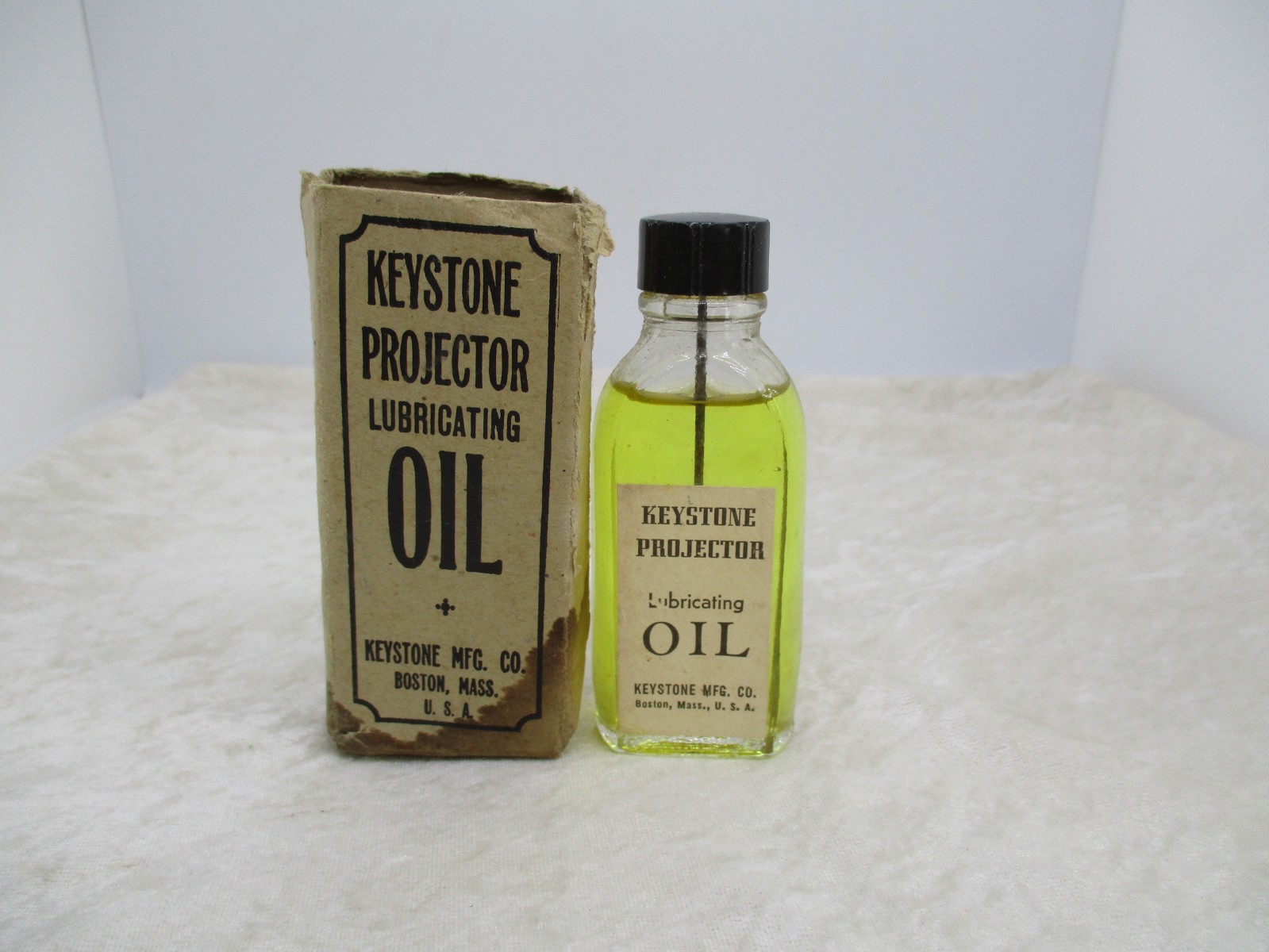 Vintage Keystone Projector Lubricating Oil in Original Box