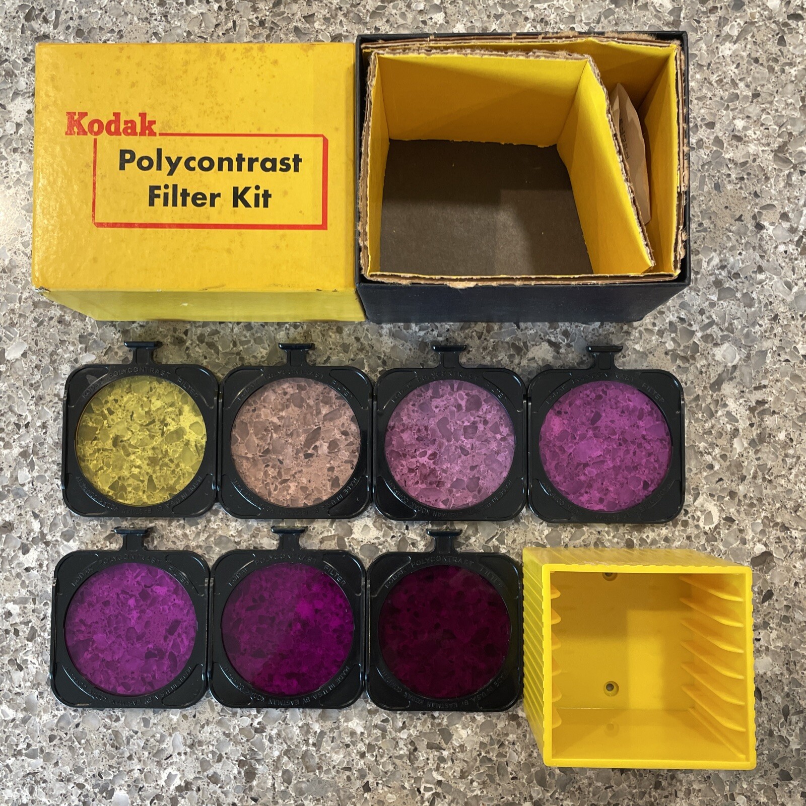 Vintage Kodak Polycontrast Filter Kit Model A Dark Room Photo Develop Set in Box