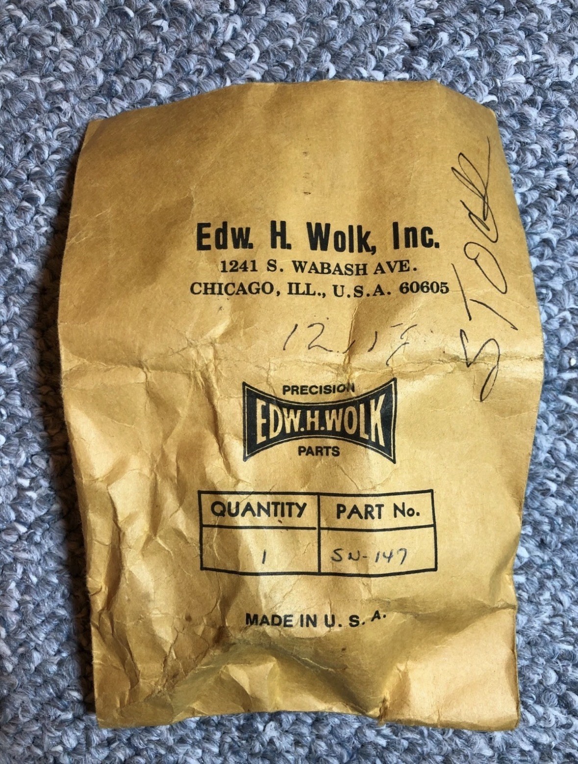 PRECISION EDW.H.WOLK PART – SN – 147 GEAR