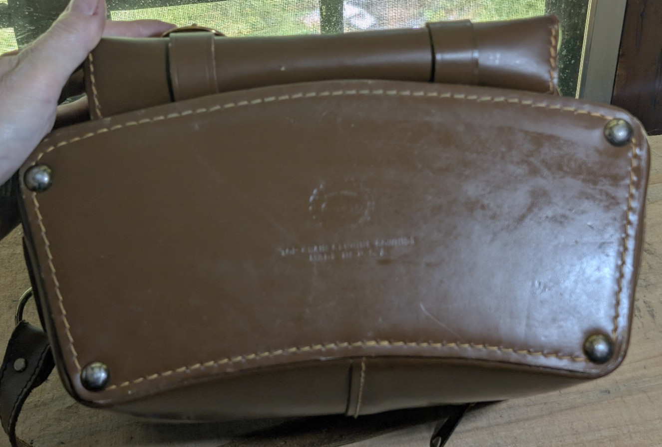 Vintage Coast Brown Leather Camera Bag Dual Buckle Closure Shoulder Strap Case