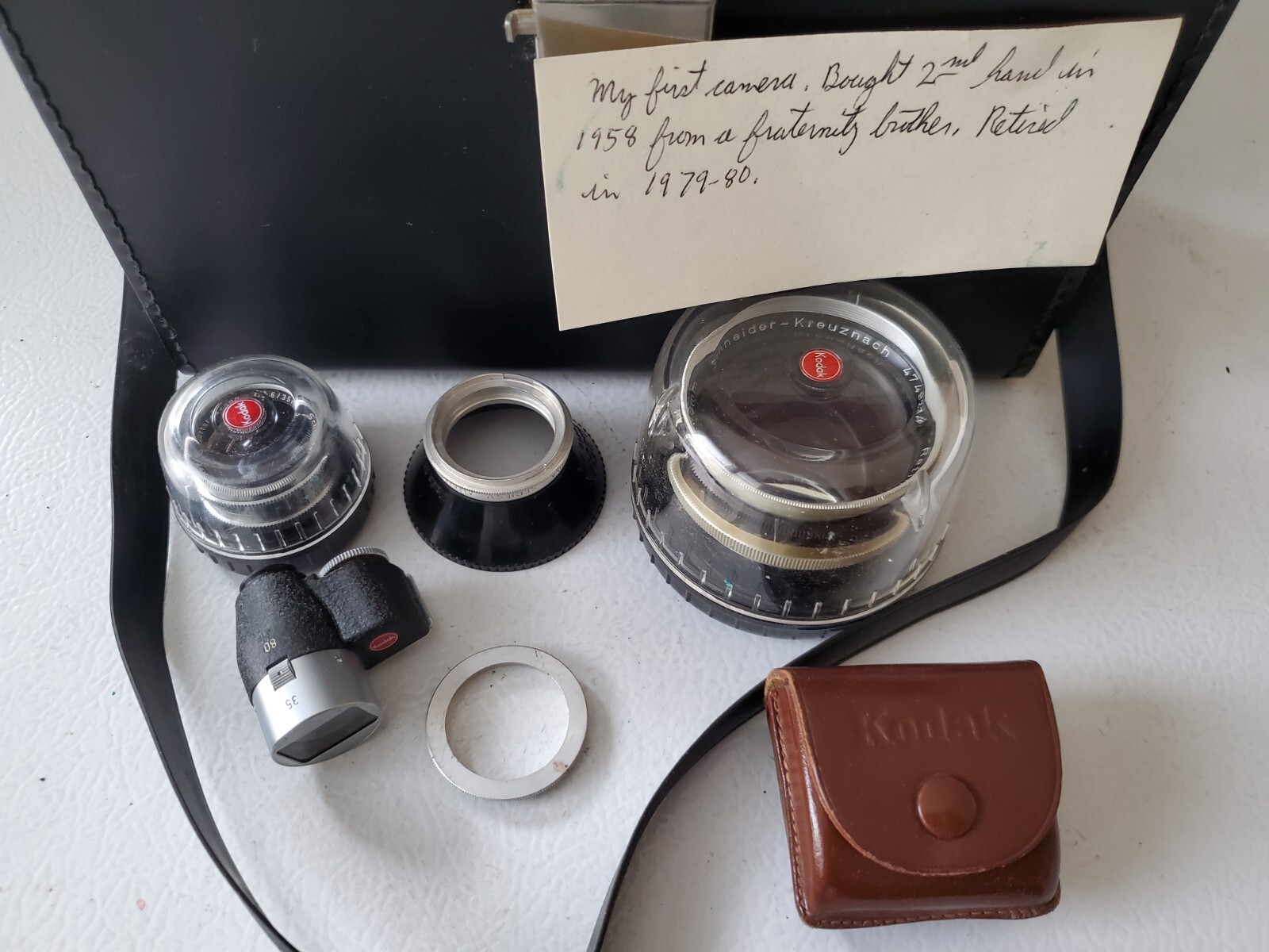 Vtg Heavy Photographers Cam Accessories Portable Leather Box W4/L8