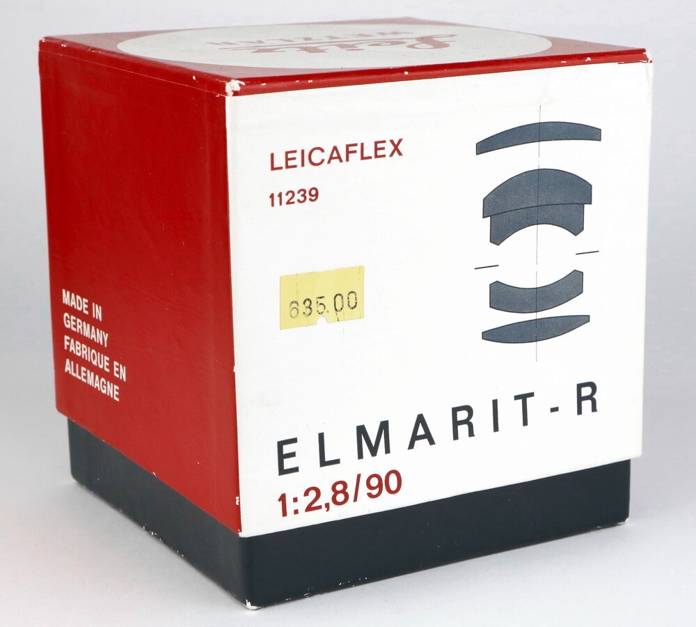 LEICA ELMARIT-R 90 90mm f/2.8 empty BOX plus CAPS CASE HOOD RING / GENUINE