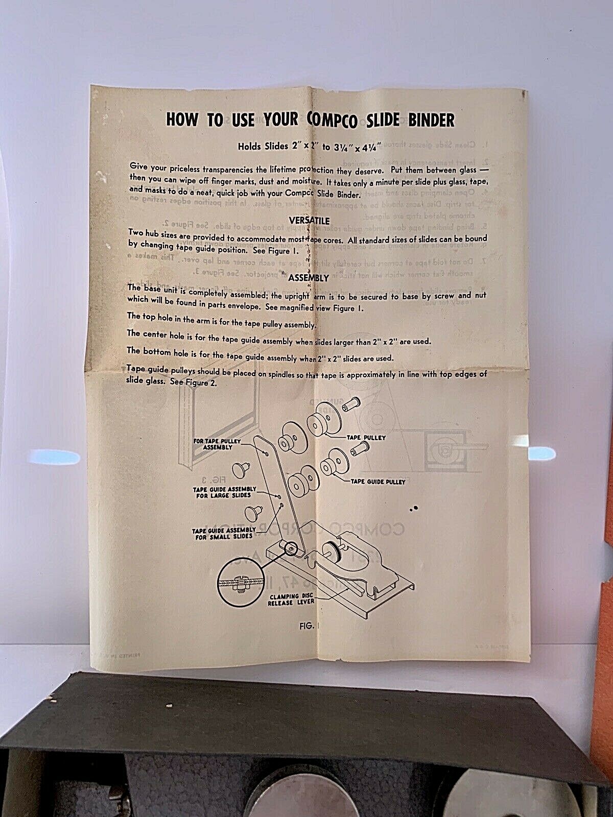 Vintage Compco Slide Binder in Box w/Instructions & Assorted Accessories
