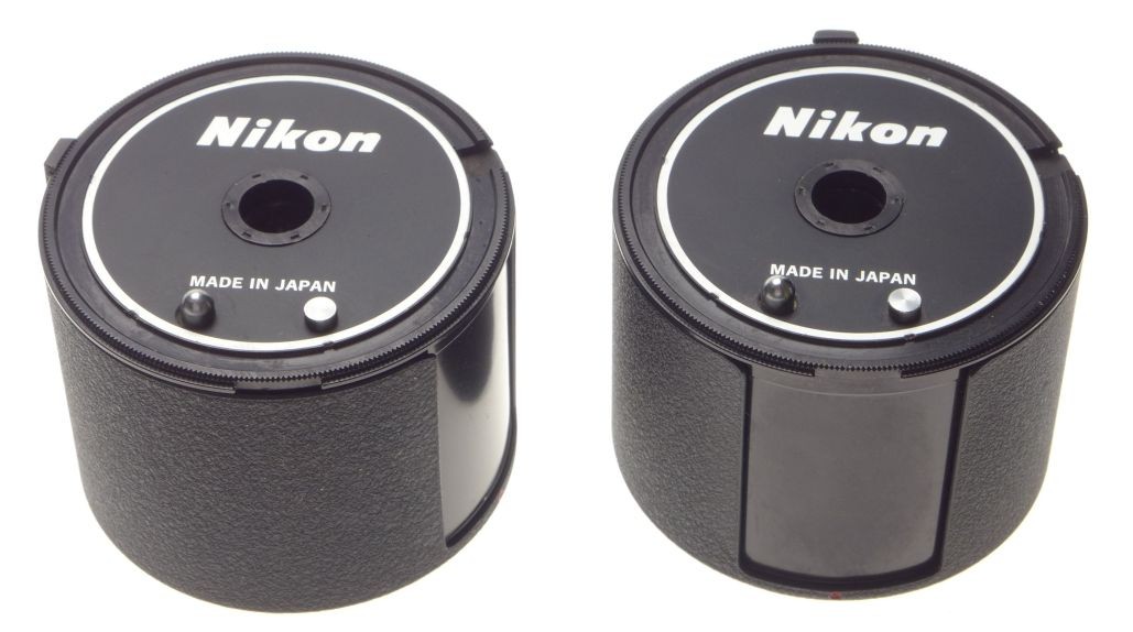 NIPPON KOGAKU F250 film spool large cartridge cassette pair set with case used