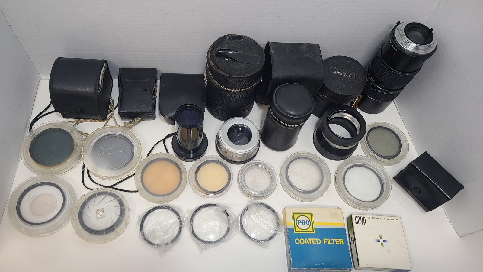 Lot Of 39 Vintage Camera Accessories Olympus Vivitar Tiffen Kodak Ge