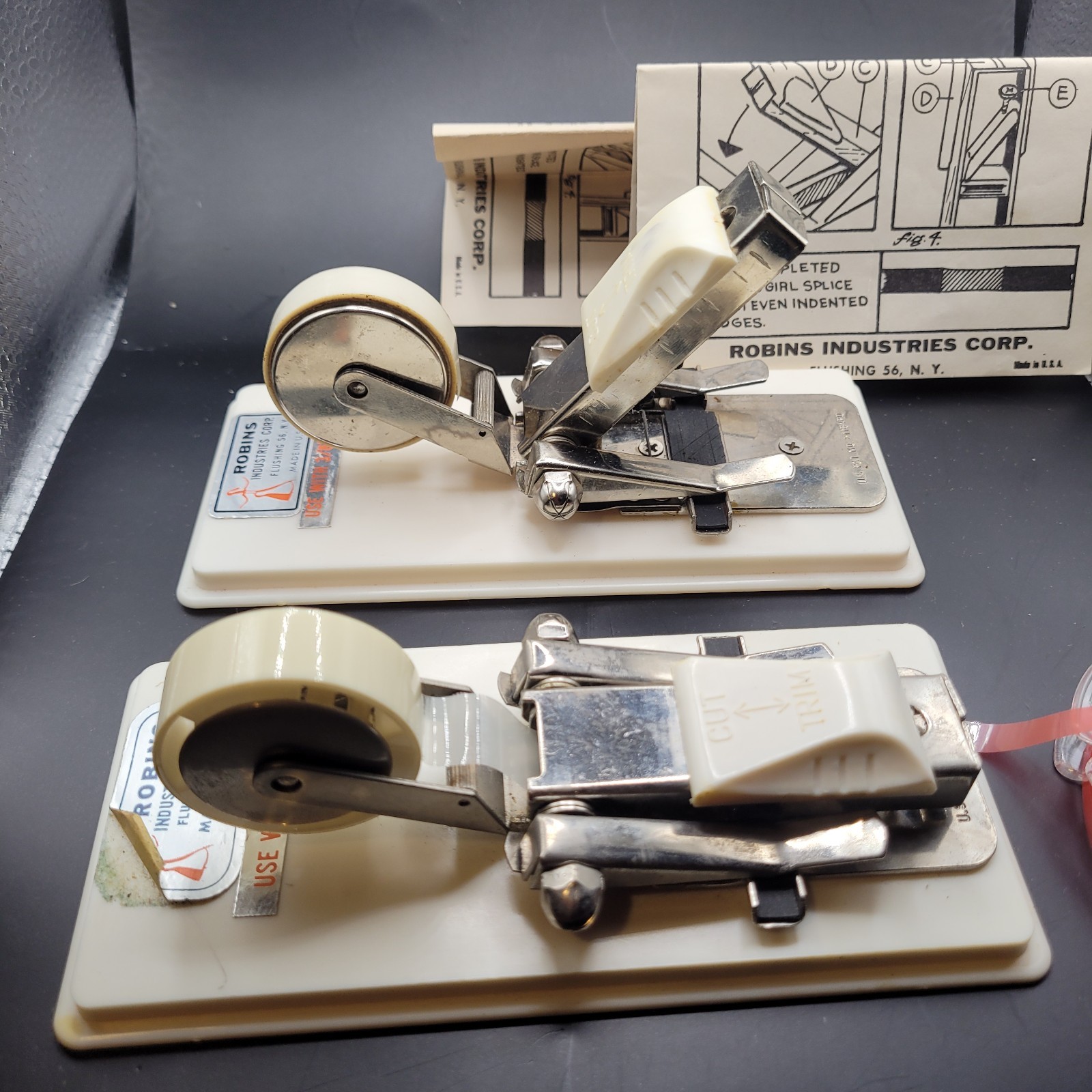 Vintage Robins Gibson Girl Tape Dispenser RT-700 Labeling Machine Office Metal