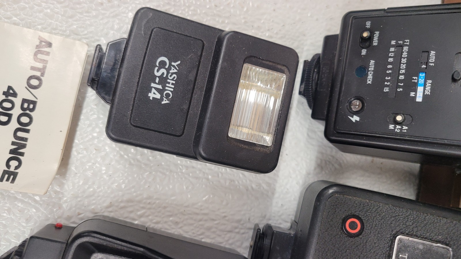 Lot Of Vintage Camera Accessories FLASHES THYRISTOR AUTO BOUNCE & MORE
