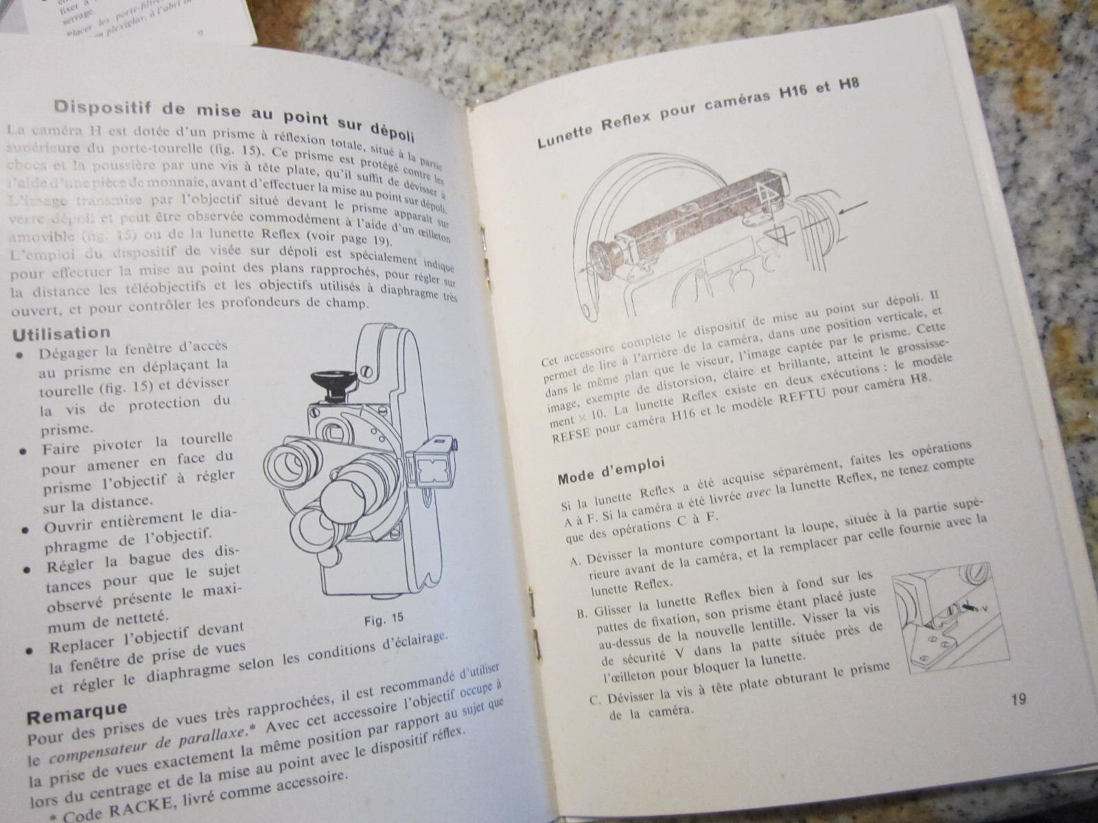 ‘GERMAN LANGUAGE MANUAL’ for BOLEX H16 REFLEX + NON REFLEX 16mm movie camera