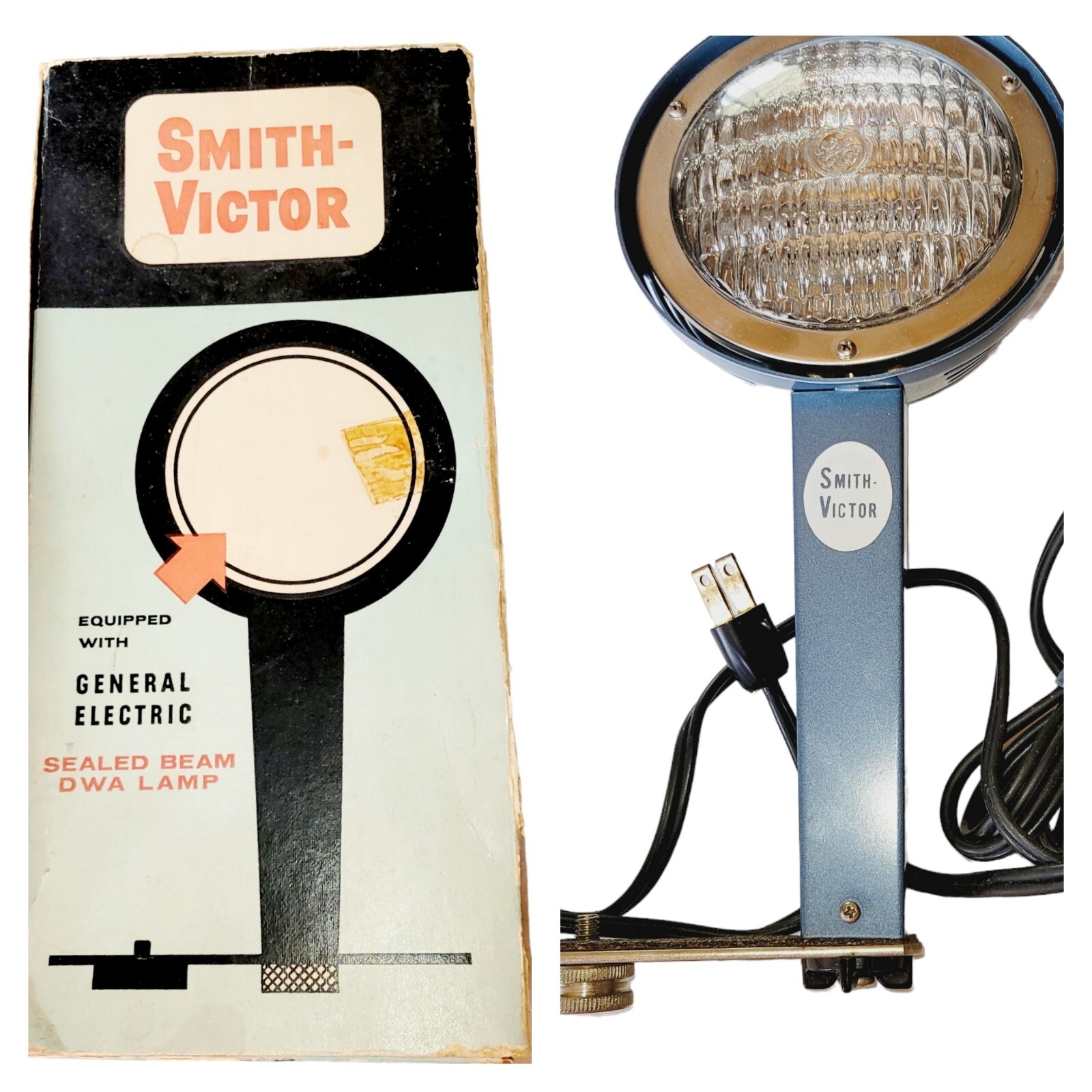 Smith-Victor Model L-5 Compact Movie Light Vintage 1962 Tested Works W/ Box