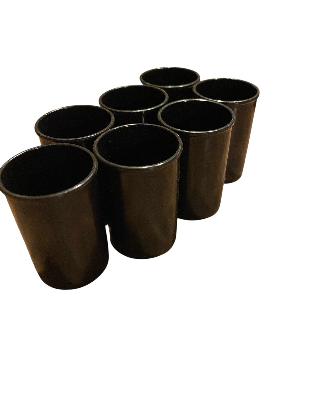 Genuine Vintage Lot of 7 Empty Black Plastic 35mm Film Canisters without Lids