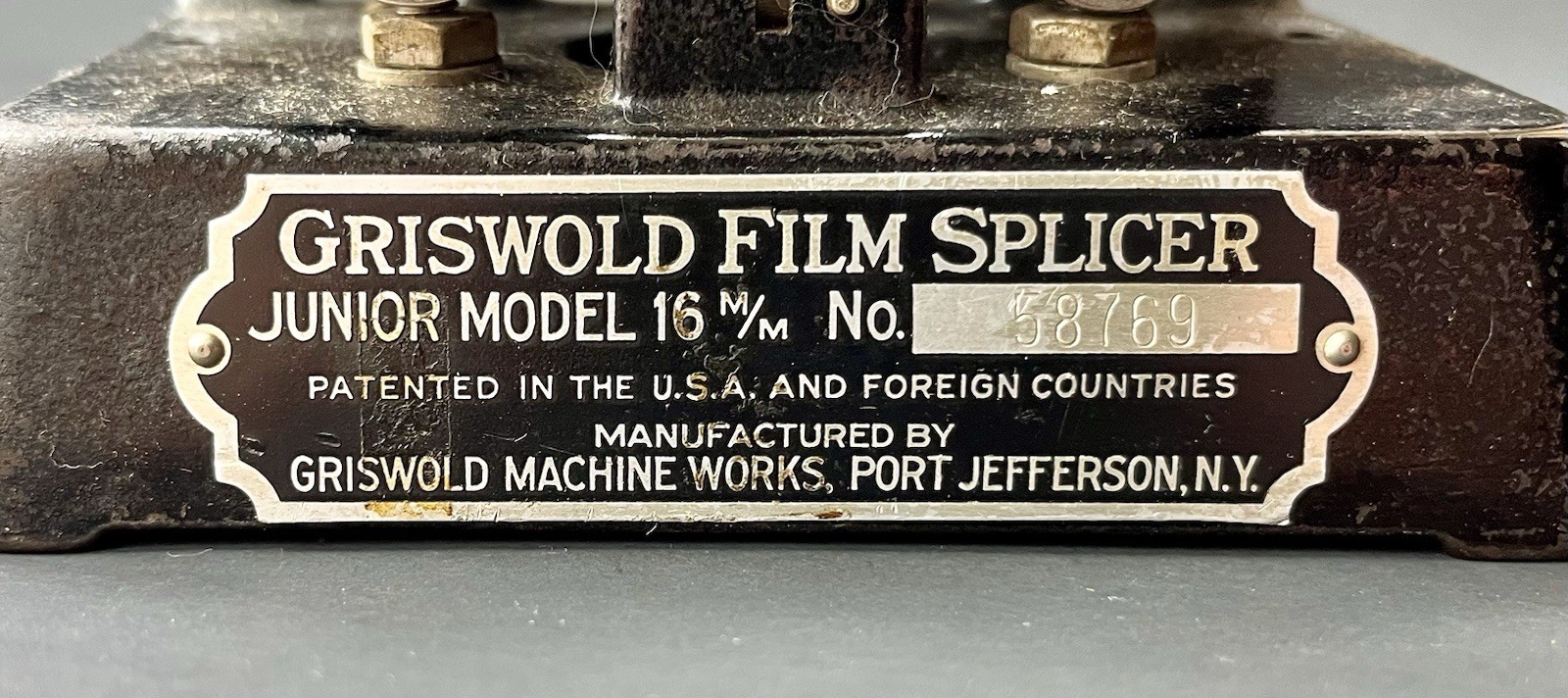 Vintage Griswold Film Splicer Junior Model 16mm 58769 Fort Jefferson NY
