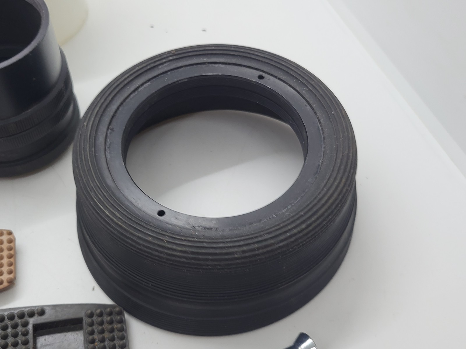Vintage photography accessories: Extension rings shutter release cable lens hood