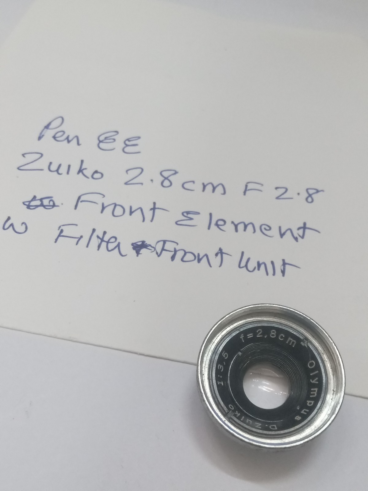 Olympus Pen EE Zuiko 2.8cm F2.8 Front Lens Element W Front Unit Ring