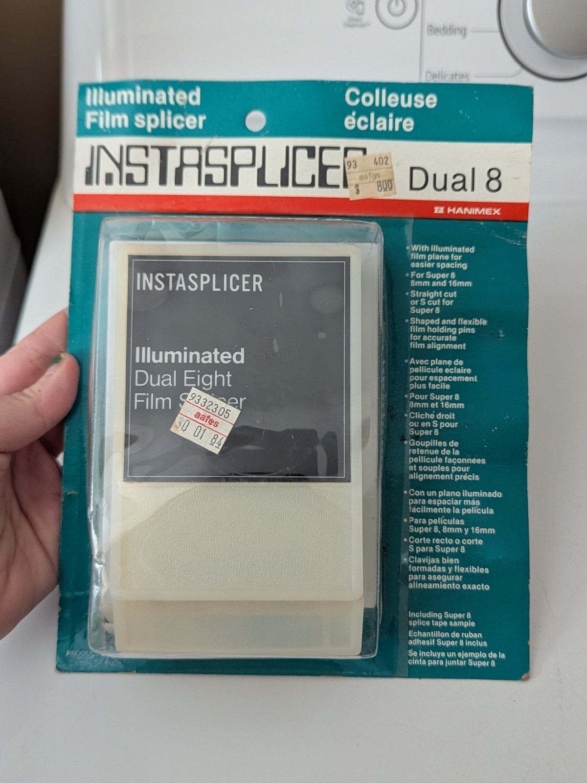 Vtg Hanimex Instasplicer Dual 8 Illuminated Film Splicer #043283