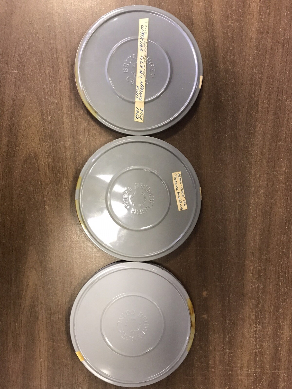 BRUMBURGER 8mm Film Canister With Take Up Reel 7inch Set Of (3)