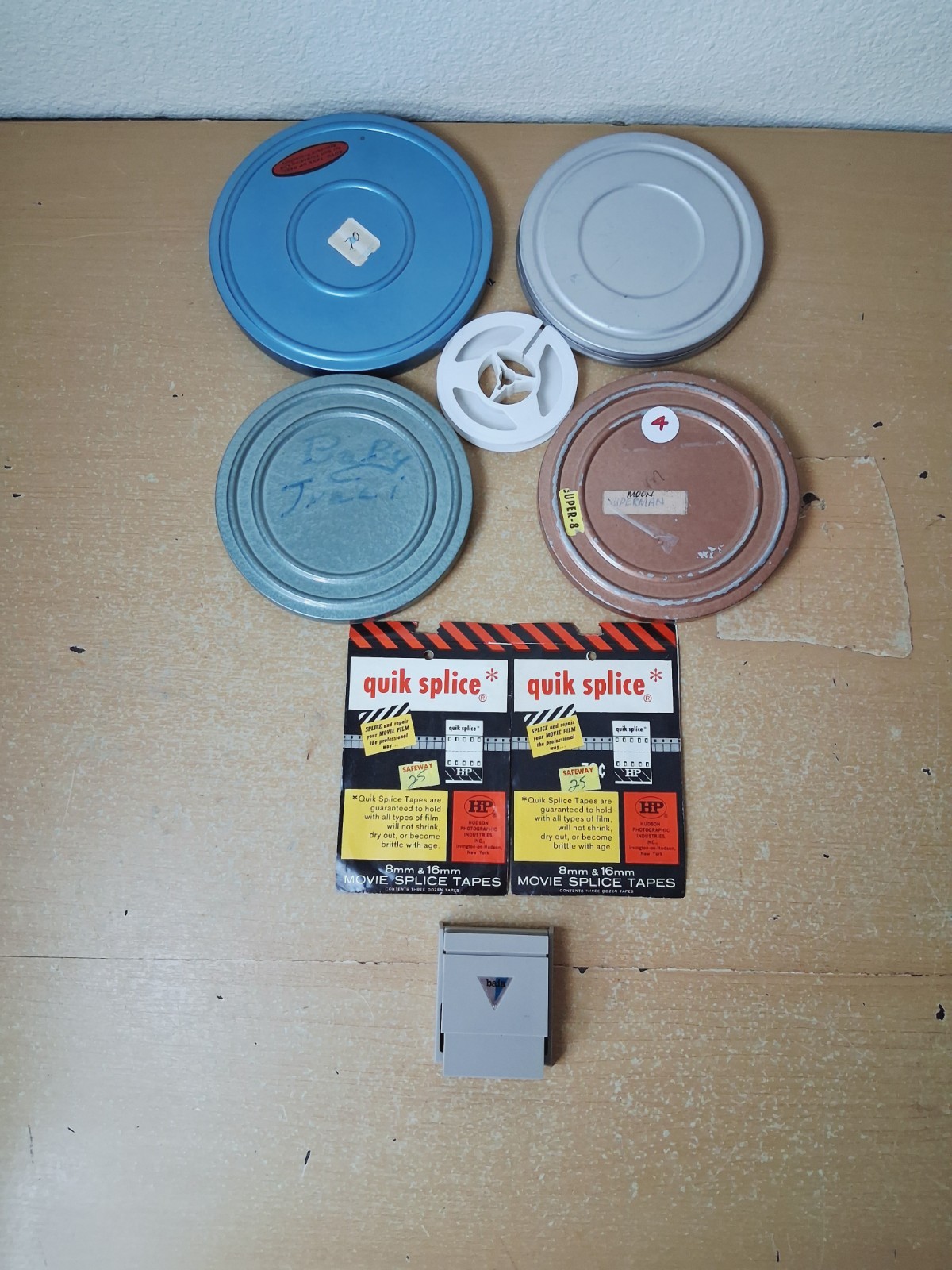 Mixed Lot 5″ & 6″ Metal Canister Reels Film Movie Empty Baia Pocket Splicer