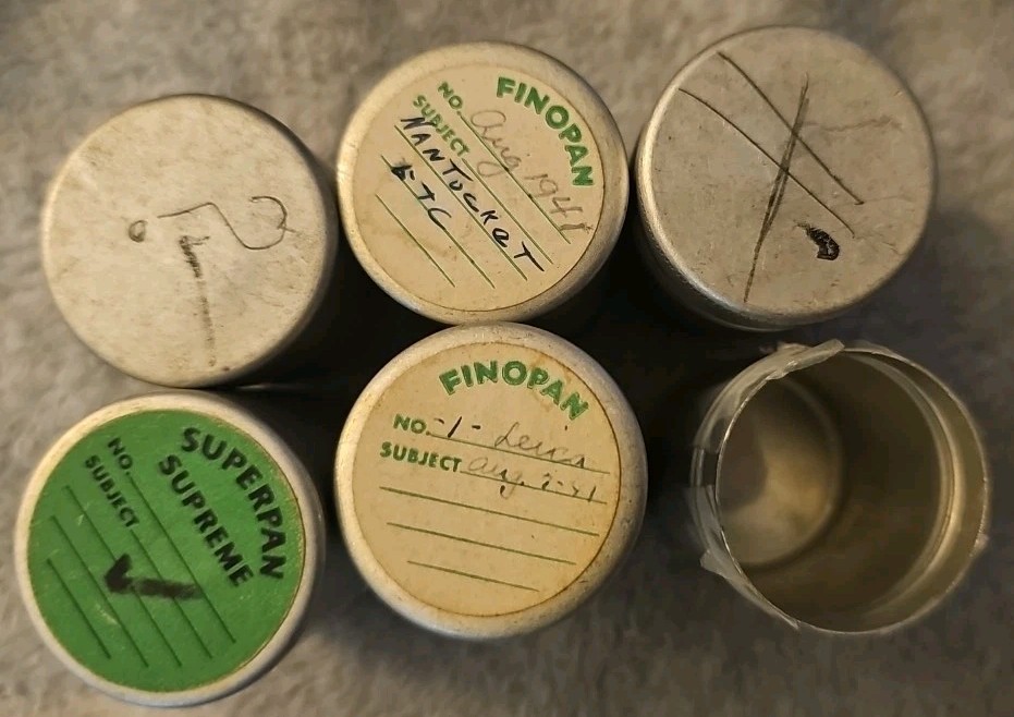 (6) Vintage Film Canisters LOT Kodak Agfa W/ Used Film