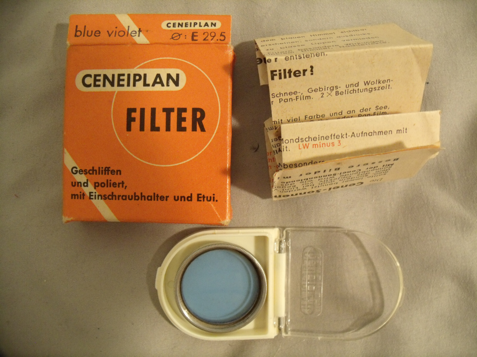 Kodak NI, NII, Lenses, and Ceneiplan Blue Violet Filter All Fitting Kodak Retina