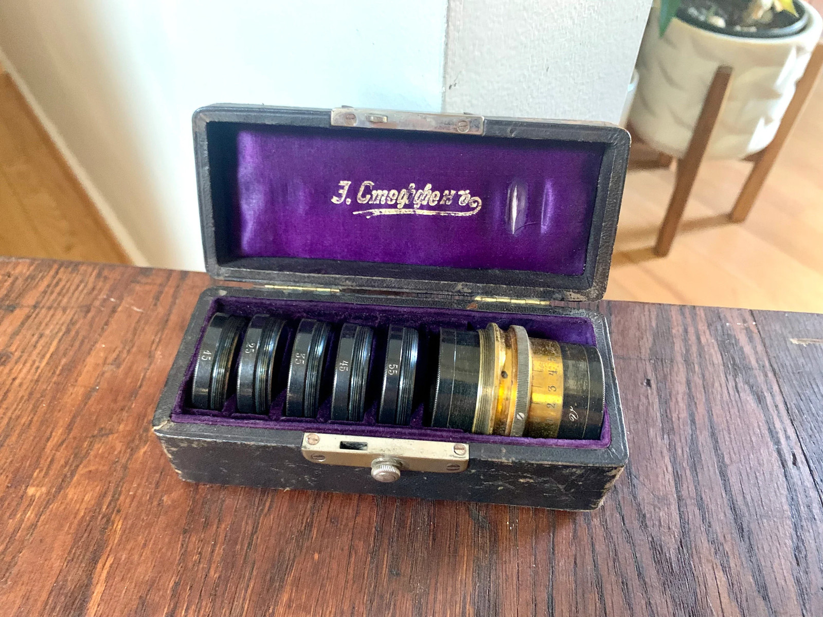 Antique Lens Casket Set | Emil Busch Vademecum Lens Gasket Set | 7 Lens 15-75mm