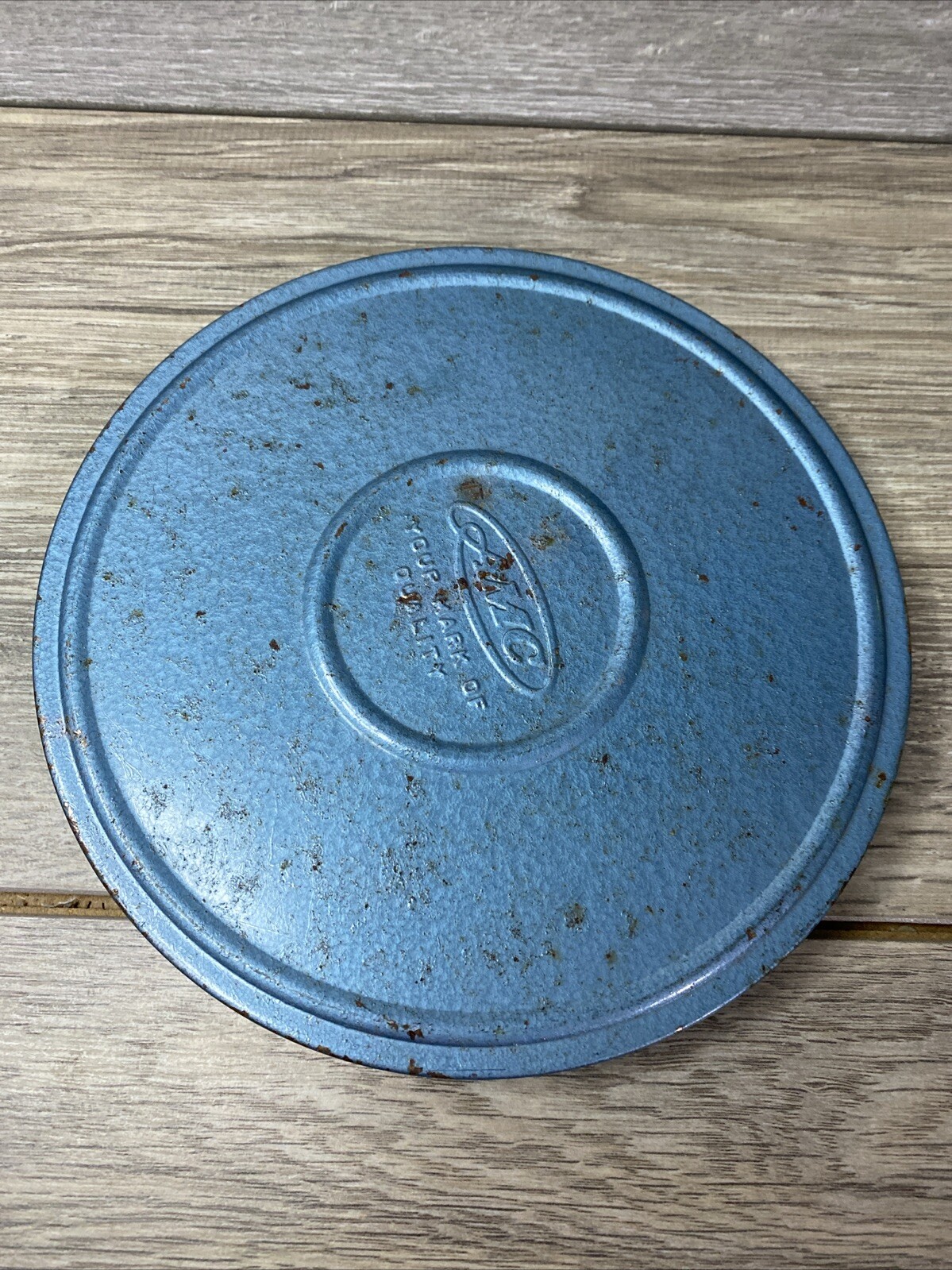 VTG Compco Corp Blue Film Reel With Can Metal Chicago 8mm 400 Feet AMC K-Mart