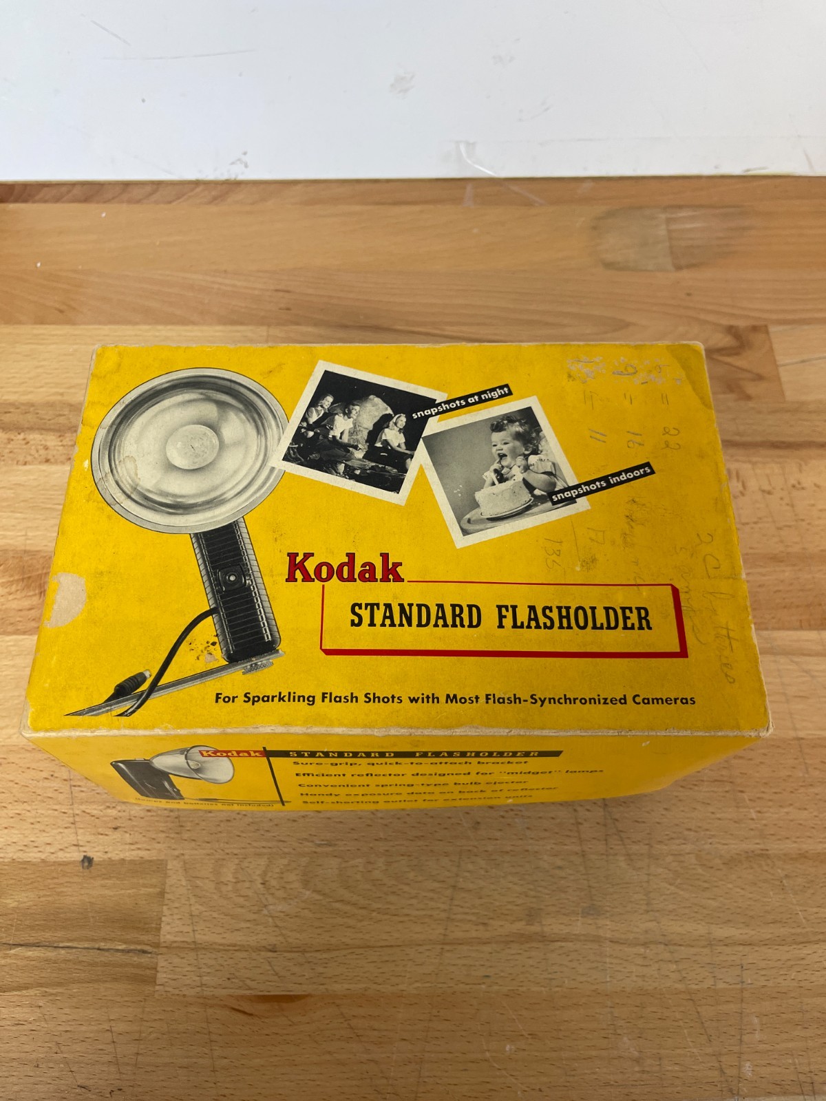 Vintage Kodak Flashholder w/ Box, Film Reel, Flashbulb + Manuals Lot