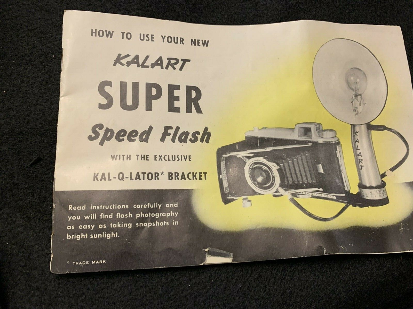 Vintage 1950’s Kalart Super Speed Flash w/ Box Instructions Cover & Accessories