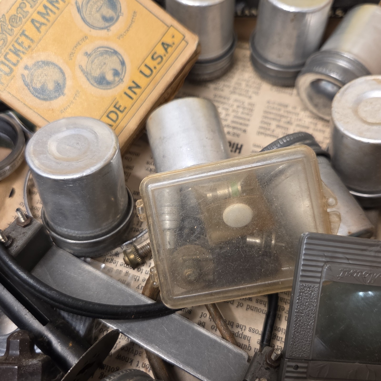 Vintage Camera Parts Accessories Mixed Lot Rangefinder Strobe Filters Bulbs