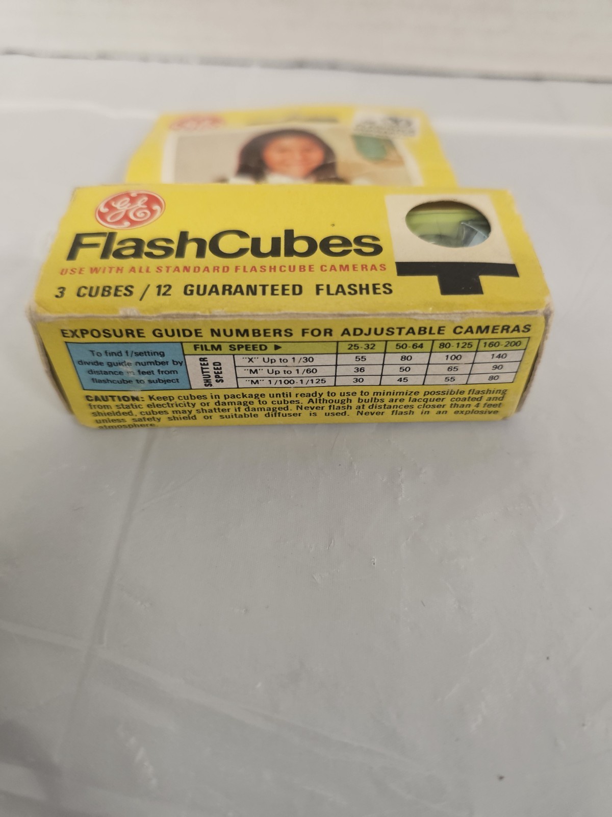 GE Flashcubes Original Box Set Of 3 Cubes 12 Flashes Vintage
