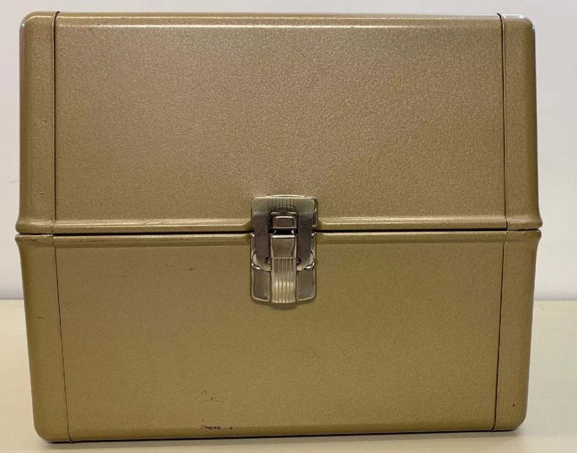 Kenco Film Tape Reel Chest Metal Box Holds 10 Cannisters Clean No Dents Or Rust