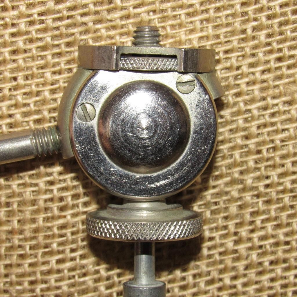Vintage Metal Tripod Adjustable Swivel Head ~ 2 Handles 1 Bakelite ~ Clean Used