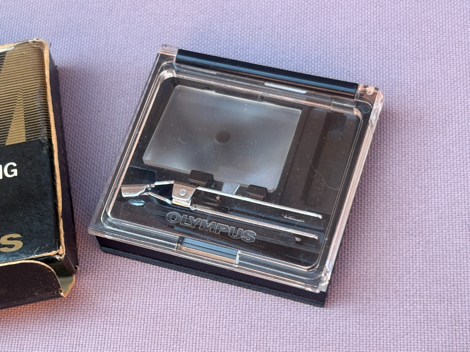 Vintage OLYMPUS OM System FOCUSING SCREEN 1, Box, Case -Photography, Camera
