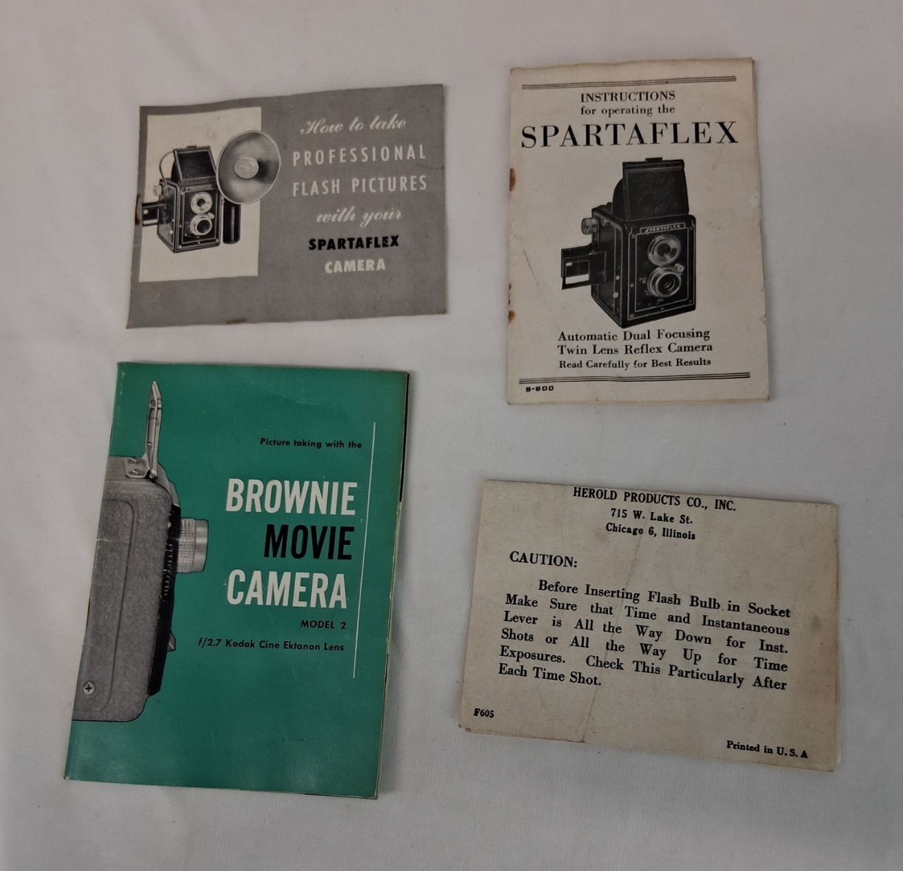 VTG Lot of Camera Flashbulbs Flashcubes Reflectors Manuals 1950s-1970s AS IS