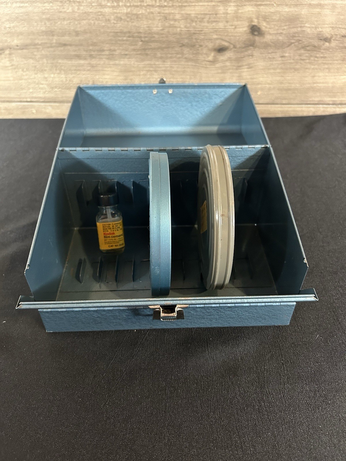 VTGLogan Deluxe Steel 8mm,12 Film Holder,Empty Reel Tin,Reel Tin W/Reel,Blue4pcs