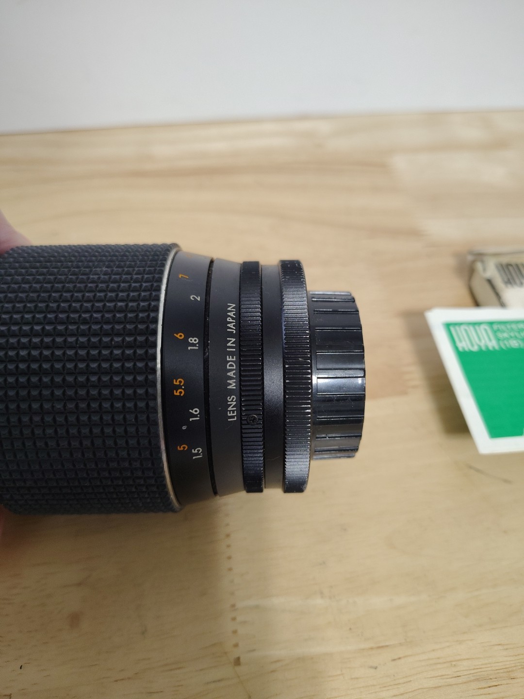 Vintage Photography Camera Japan 55 mm Lens, Hoya Filter 1B, Saitex Telecoverter
