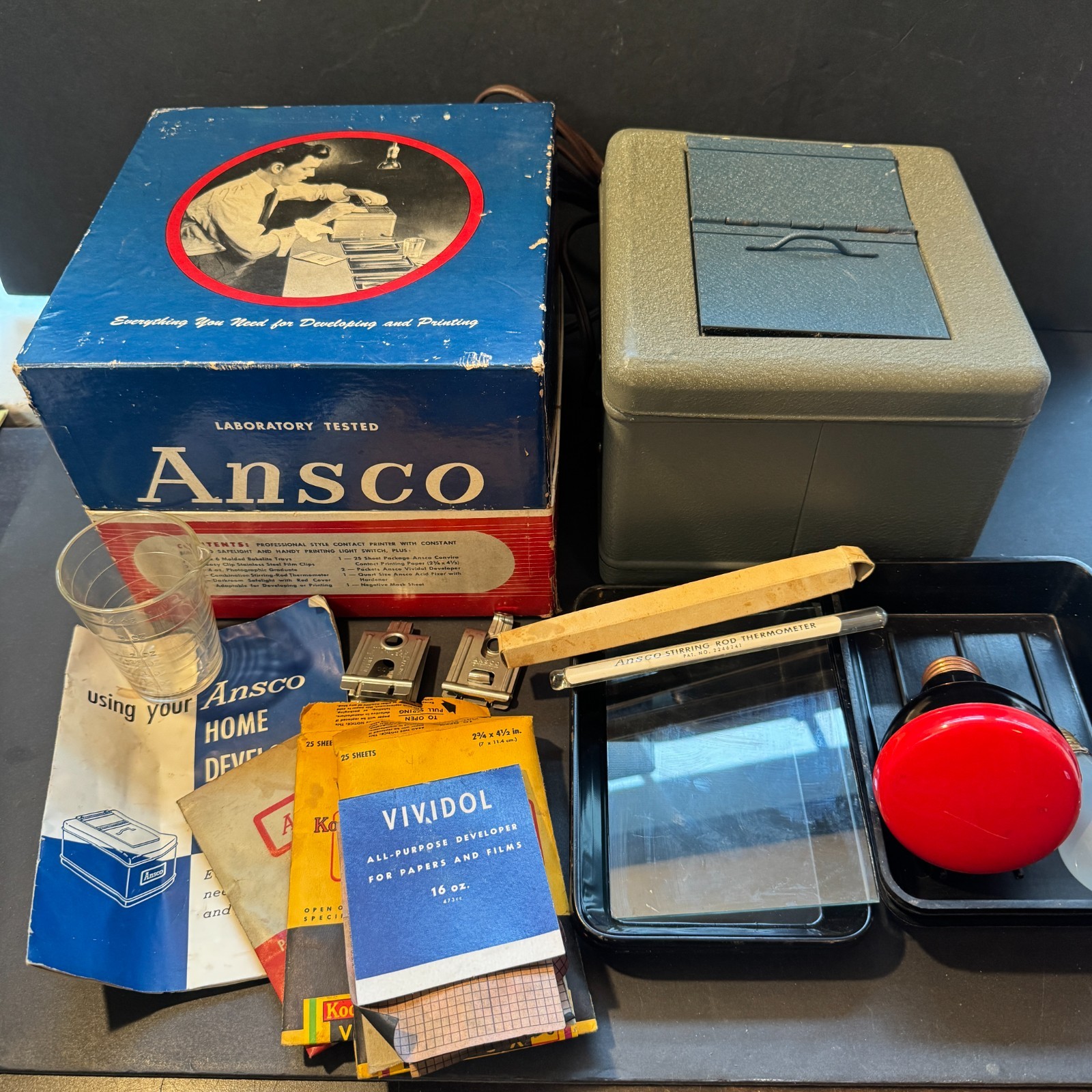 Ansco Home Developing Outfit No. 2A, Nearly Complete, Working, Original Box