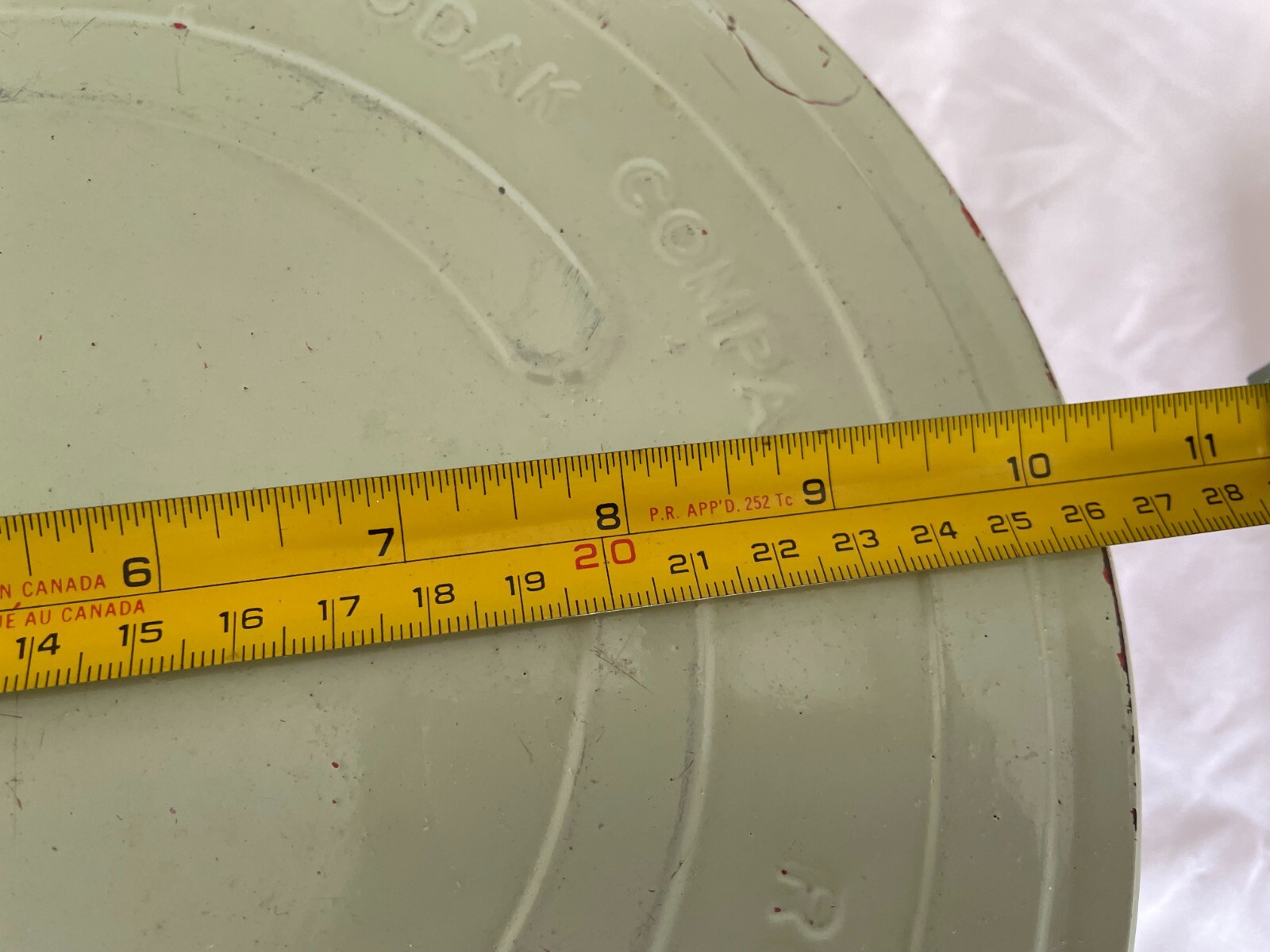Retro Green KODAK EASTMAN COMPANY Rochester 10 1/4 Film Reel Metal Canister Vtg
