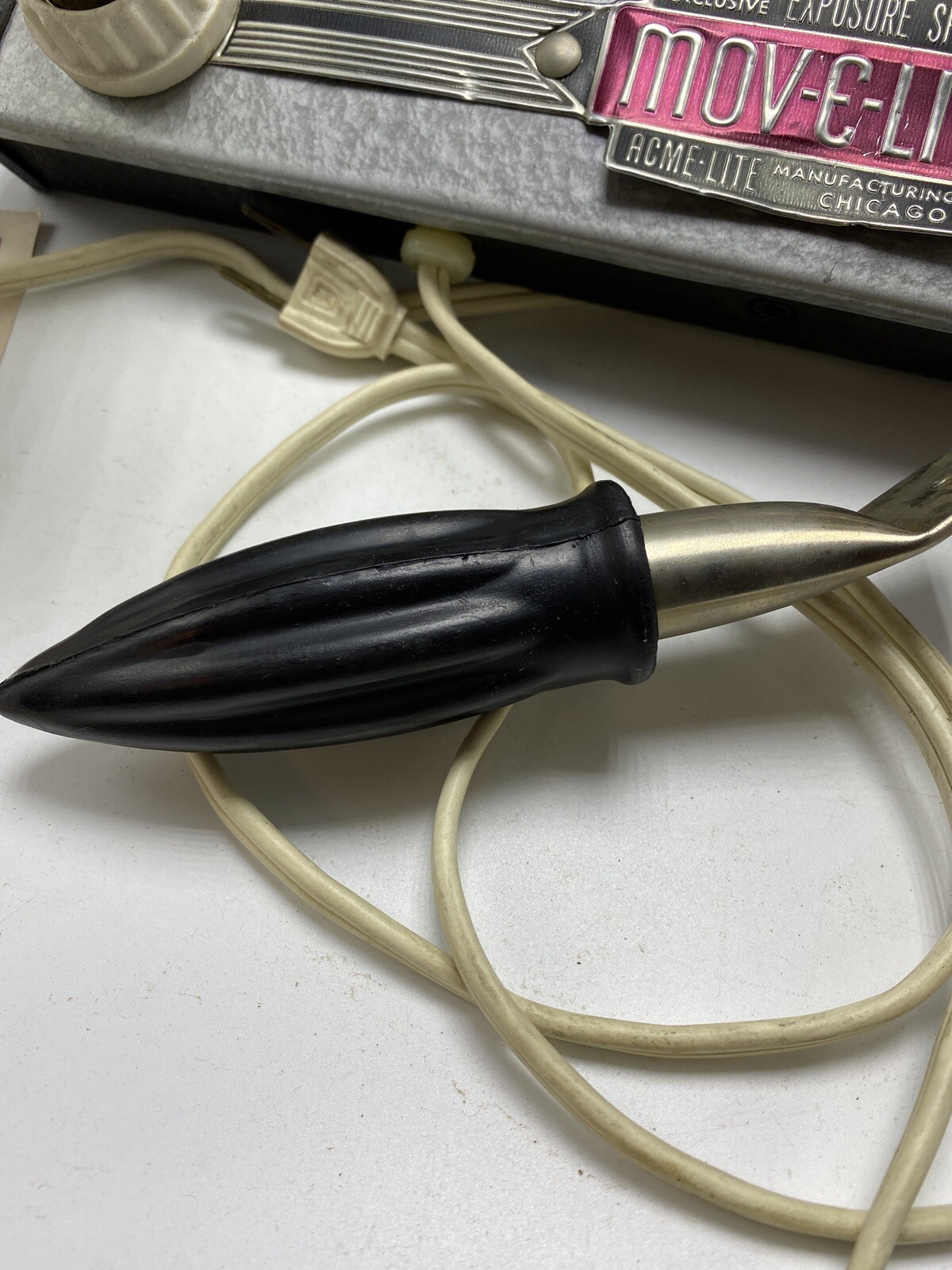 Acme-Lite Move-E-Lite Vintage Tested Works Vintage Light W/ Metal Carrying Case
