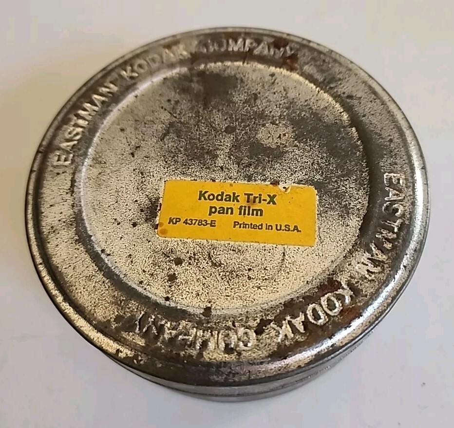 Vintage Eastman Kodak Tri-X Pan Film Tin Film Canister Round Metal Advertising