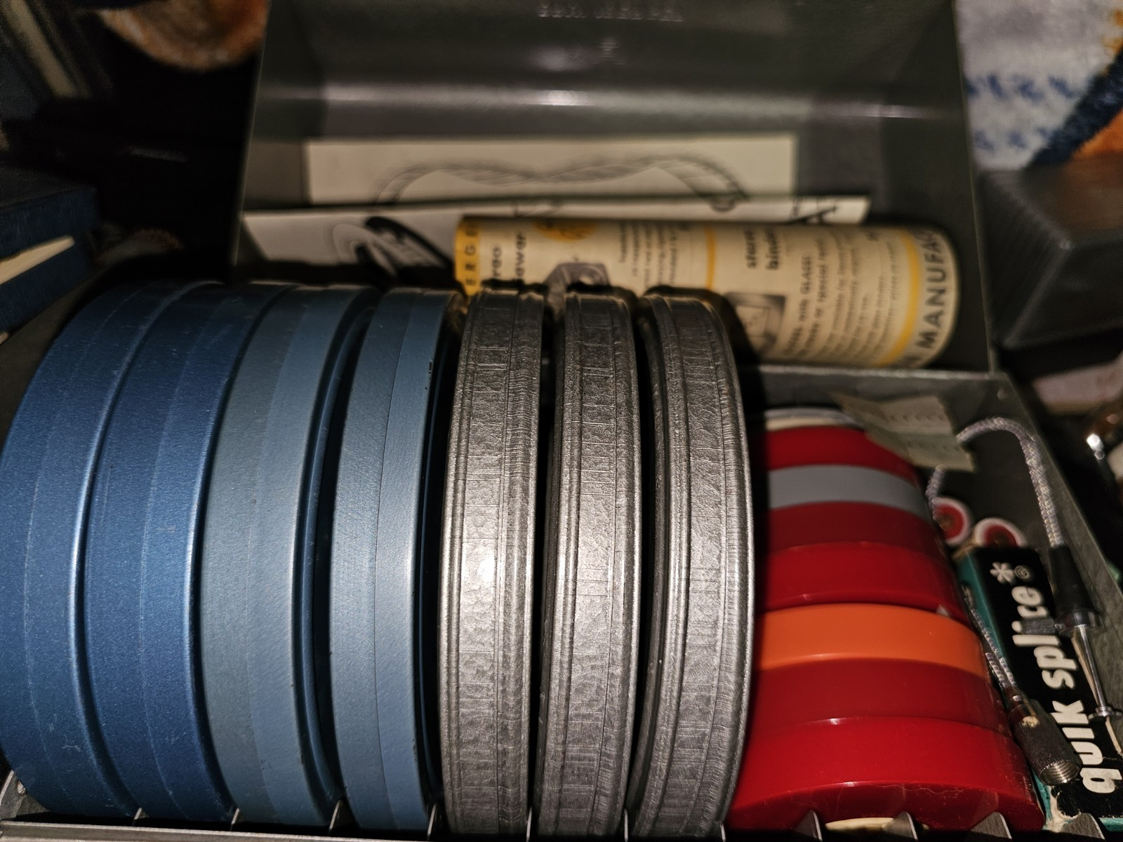 Vintage BRUMBERGER Super 8mm Film Reel Holder Carry Case Metal Box Movies Etc