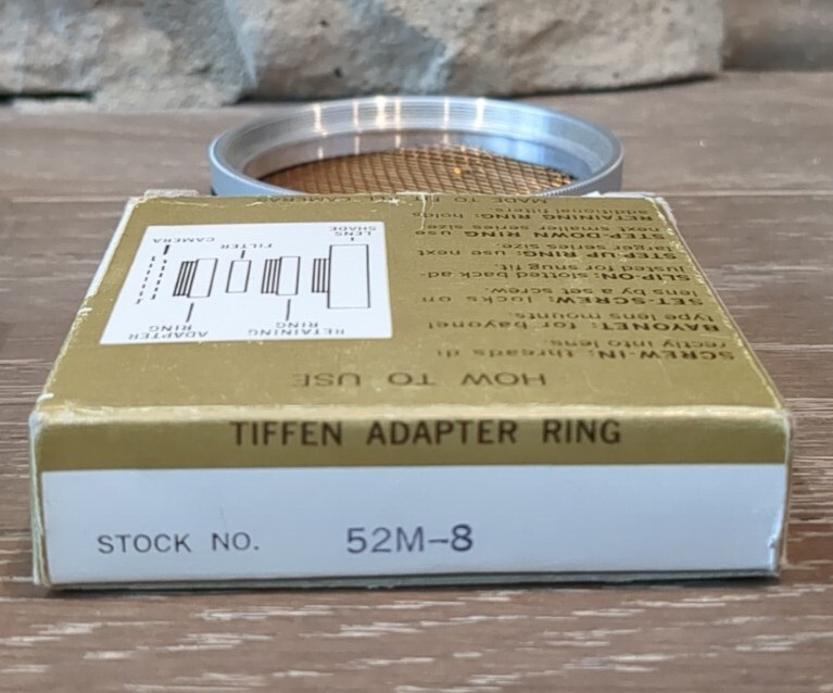 Set of 3 Vintage 52mm: Venmar Coated Filter, Nikkor Screw in Mount, Tiffen Adapt