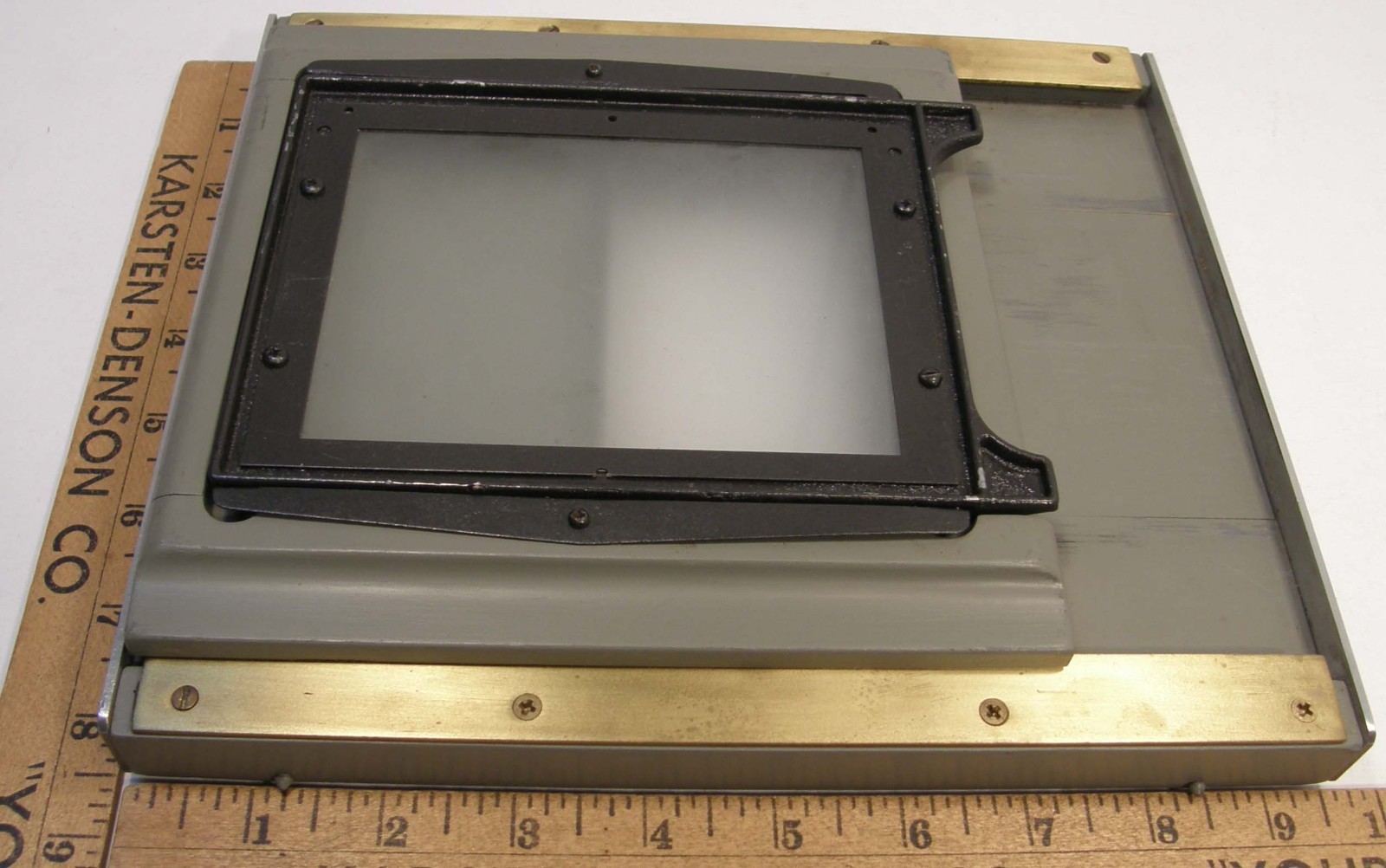 VINTAGE BURKE & JAMES GROVER SLIDING BACK 4 3/4″ X 3 1/2″ GROUND GLASS